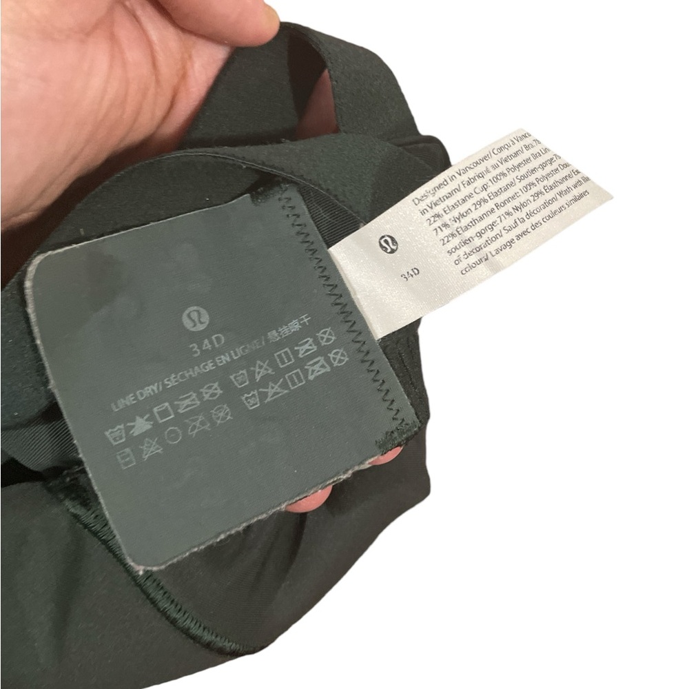 Lululemon Energy Bra *High Support, B–DDD Cups Dark Green - Picture 5 of 5